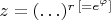 $z=(\ldots)^{r\,[=e^\varphi]}$