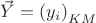 $\vec{Y}=\left(y_i\right)_{KM}$