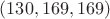 $(130, 169, 169)$