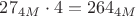 $27_{4M}\cdot 4=264_{4M}$