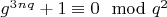 $ g^3^n^q + 1\equiv0\mod q^2$