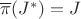 $\overline\pi(J^*)=J$