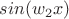 $sin(w_{2}x)$