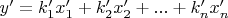 $y'=k'_1x'_1+k'_2x'_2+...+k'_nx'_n$