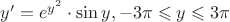$y'=e^{y^2}\cdot\sin y, -3\pi\leqslant y \leqslant 3\pi$