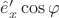$\hat{e}'_x \cos \varphi$
