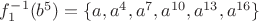 $f^{-1}_1(b^5)=\{a,a^4,a^7,a^{10},a^{13},a^{16}\}$
