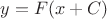 $y=F(x+C)$ $y=F(x+C)$