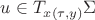$u\in T_{x(\tau ,y)}\Sigma$