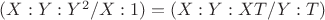 $(X:Y:Y^{2}/X:1)=(X:Y:XT/Y:T)$