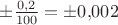 $\pm \frac{0{,}2}{100}= \pm 0{,}002$