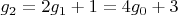 $g_2=2g_1+1=4g_0+3$