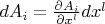 $dA_i=\frac{\partial A_i}{\partial x^l}dx^l$