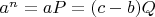 $a^n=aP=(c-b)Q$