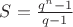 $S=\frac{q^n-1}{q-1}$