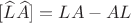 $[\widehat {L}\widehat {A}]=LA-AL$