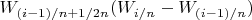 $W_{(i-1)/n+1/2n}(W_{i/n}-W_{(i-1)/n})$