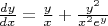 $\frac{dy}{dx}=\frac{y}{x} + \frac{y^{2}}{x^{2}e^{y}} $