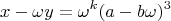 $$x-\omega y=\omega^k(a-b\omega)^3$