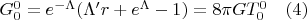 $G_{0}^{0}= e^{-\Lambda}({\Lambda}' r+e^{\Lambda}-1)=8{\pi}GT_{0}^{0} \quad                 (4)$