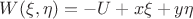 $W(\xi, \eta)=-U+x\xi+y\eta$