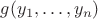 $g(y_1, \ldots, y_n)$ $g(y_1, \ldots, y_n)$