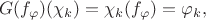 $$G(f_\varphi)(\chi_k) = \chi_k(f_\varphi) = \varphi_k, $$
