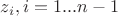 $z_i, i=1...n-1$
