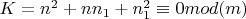 $K=n^2+nn_1+n_1^2\equiv 0 mod(m)$