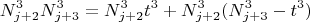 $$N_{j+2}^3N_{j+3}^3=N_{j+2}^3t^3+N_{j+2}^3(N_{j+3}^3-t^3)$$
