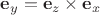 $\mathbf e_y=\mathbf e_z \times \mathbf e_x$
