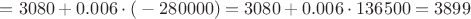 $=3080+0.006\cdot (НБ-280000)= 3080+0.006\cdot 136500=3899$