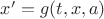 $x'=g(t,x,a) $