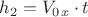 ${h_2}={V_0_x}\cdot{t}$