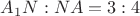 $A_1 N : NA = 3 : 4$