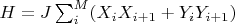 $H = J\sum_i^M (X_iX_{i+1} + Y_iY_{i+1})$