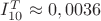 $I_{10}^T\approx 0,0036$ $I_{10}^T\approx 0,0036$