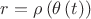 $\[r = \rho \left( {\theta \left( t \right)} \right)\]$