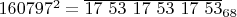 $160797^2 =\overline{17 \ 53 \ 17 \ 53 \ 17 \ 53}_{68}$