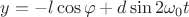 $y=-l \cos{\varphi} + d \sin{2\omega_0 t}$