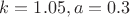 $k=1.05, a=0.3$