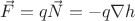 $\vec{F} = q \vec{N} = -q \nabla h$