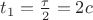 $t_{1} = \frac{\tau}{2} = 2 c$