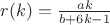 $r(k)=\frac{ak}{b+6k-1}$