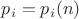 $p_i=p_i(n)$