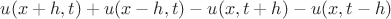 $u(x+h,t)+u(x-h,t) -u(x,t+h)-u(x,t-h)$