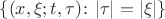 $\{(x,\xi; t,\tau)\colon |\tau|=|\xi|\}$