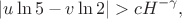 $$|u\ln5-v\ln2|>cH^{-\gamma},$$