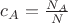 $c_A = \frac{N_A}{N}$