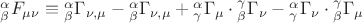 ${}_\beta ^\alpha  F_{\mu \nu }  \equiv {}_\beta ^\alpha  \Gamma _{\nu ,\mu }  - {}_\beta ^\alpha  \Gamma _{\nu ,\mu }  + {}_\gamma ^\alpha  \Gamma _\mu   \cdot {}_\beta ^\gamma  \Gamma _\nu   - {}_\gamma ^\alpha  \Gamma _\nu   \cdot {}_\beta ^\gamma  \Gamma _\mu  $